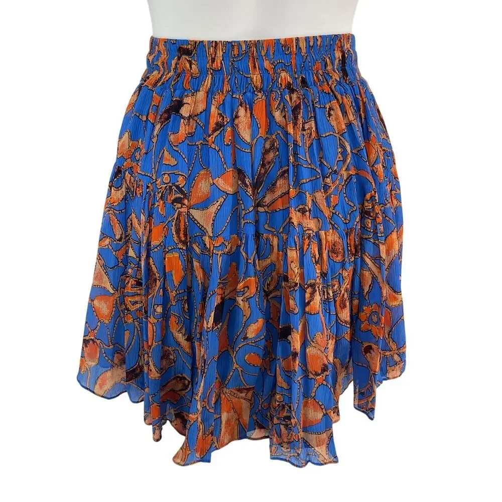 A.L.C. Vibrant Blue Sea Multi Lola Miniskirt Size 0